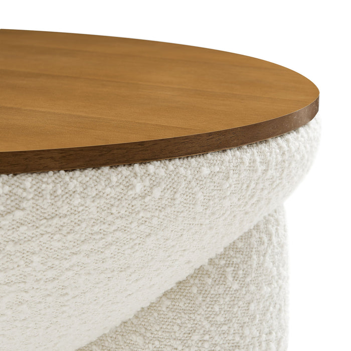 Tridome Round Boucle Upholstered Storage Coffee Table by Modway