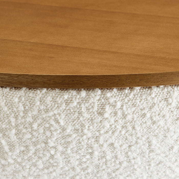 Tridome Round Boucle Upholstered Storage Coffee Table by Modway