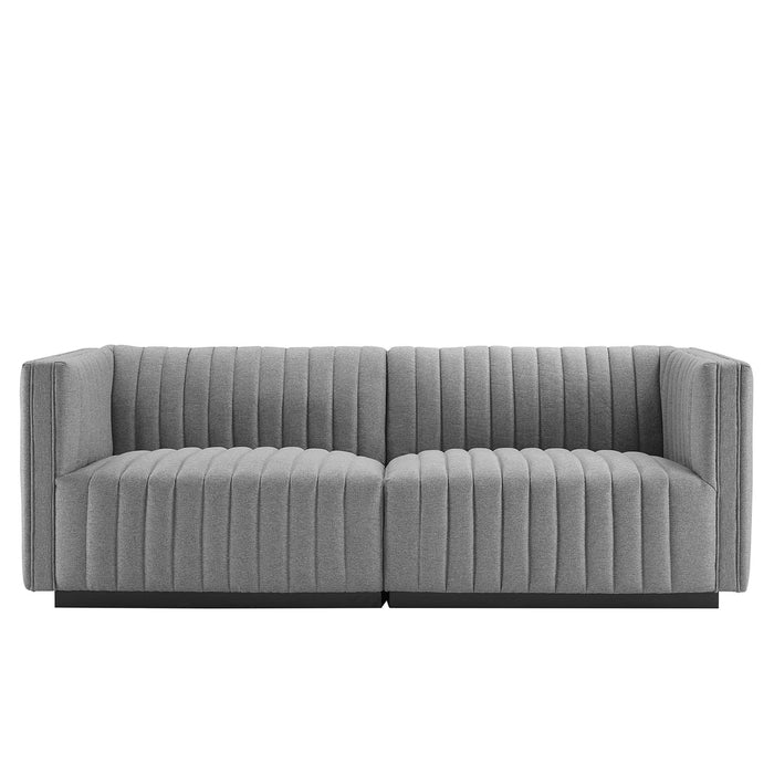 Conjure Channel Tufted Upholstered Fabric Loveseat by Modway
