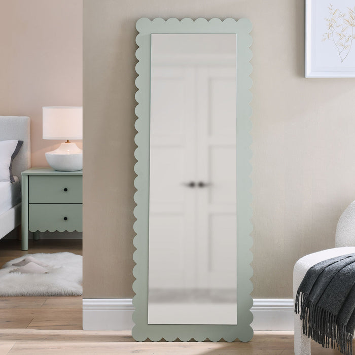 Emmeline Scalloped Rectangle Floor Mirror by Modway