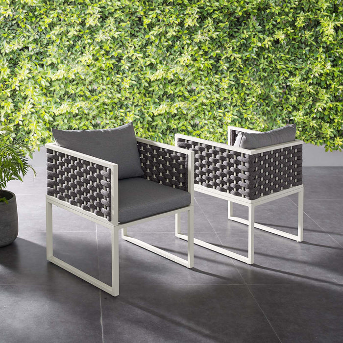 Stance Outdoor Patio Aluminum Dining Armchair Set of 2 by Modway