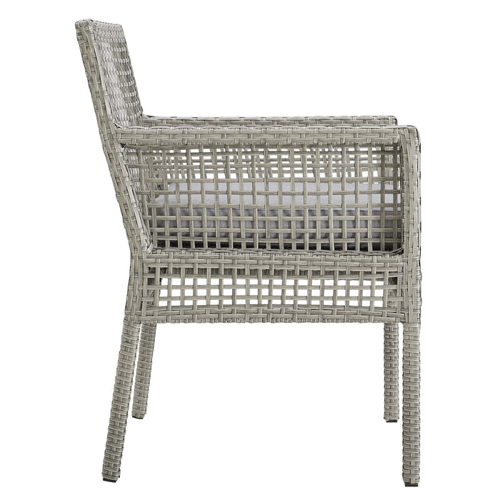 Aura Outdoor Patio Wicker Rattan Dining Armchair Set of 4 by Modway