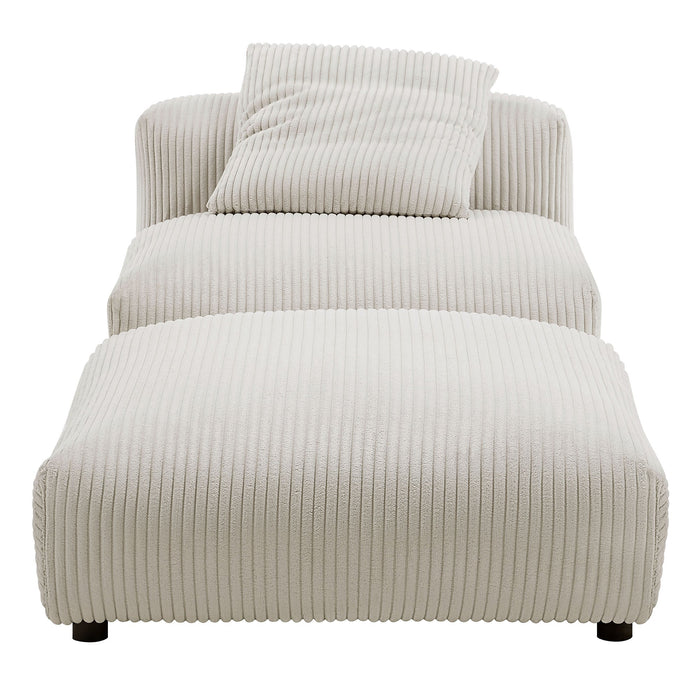 Solace Modular Corduroy Upholstered Armless Chair and Ottoman Set by Modway