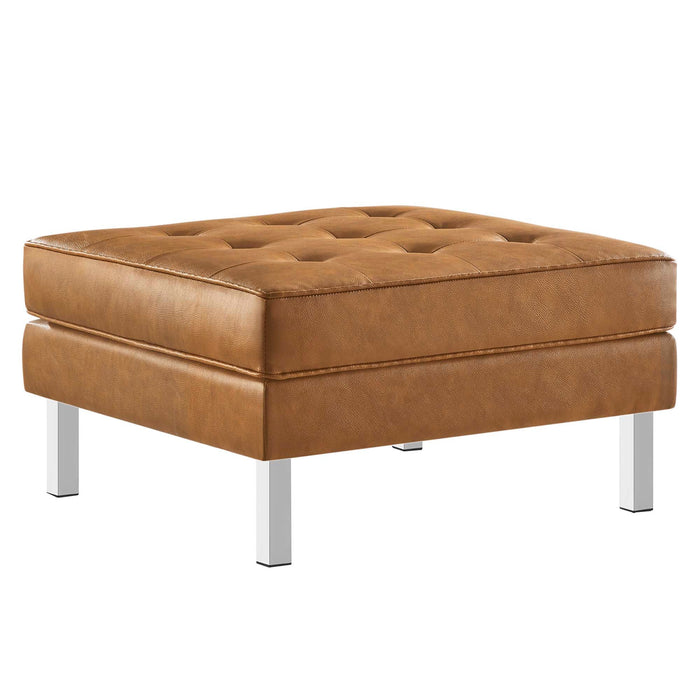 Loft Tufted Vegan Leather Armchair and Ottoman Set by Modway