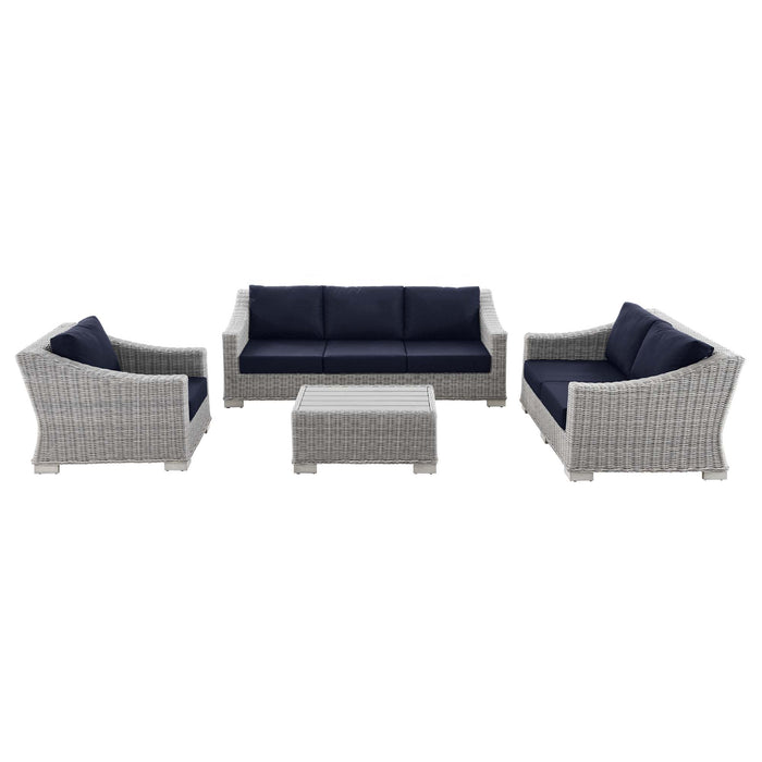Conway 4-Piece Outdoor Patio Wicker Rattan Furniture Set by Modway