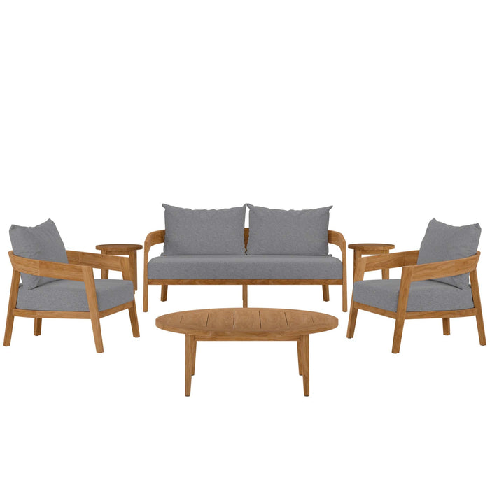 Brisbane 6-Piece Teak Wood Outdoor Patio Set by Modway