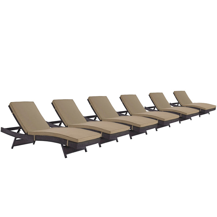 Convene Outdoor Patio Chaise Set of 6 by Modway