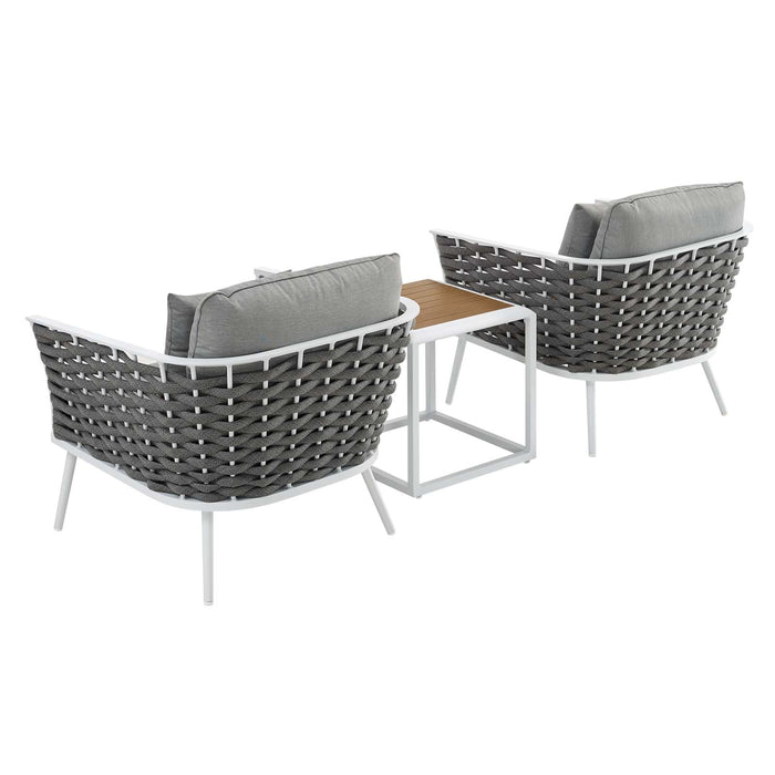 Stance 3 Piece Outdoor Patio Aluminum Sectional Sofa Set by Modway