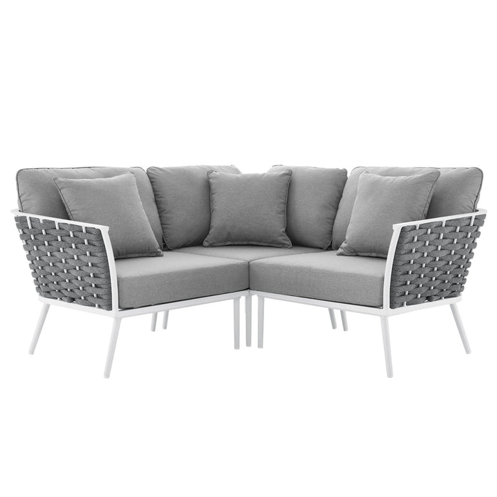 Stance Outdoor Patio Aluminum Small Sectional Sofa by Modway