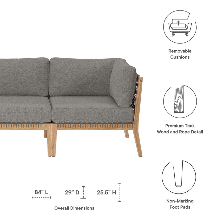 Clearwater Outdoor Patio Teak Wood Sofa by Modway