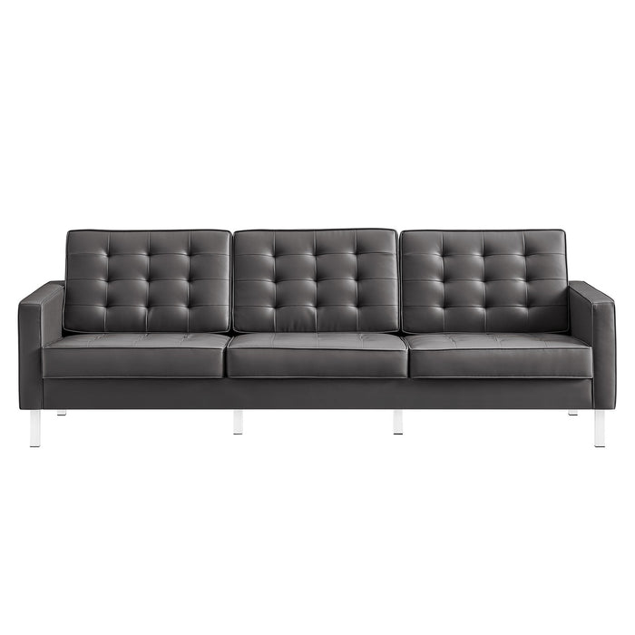Loft Tufted Vegan Leather Sofa by Modway
