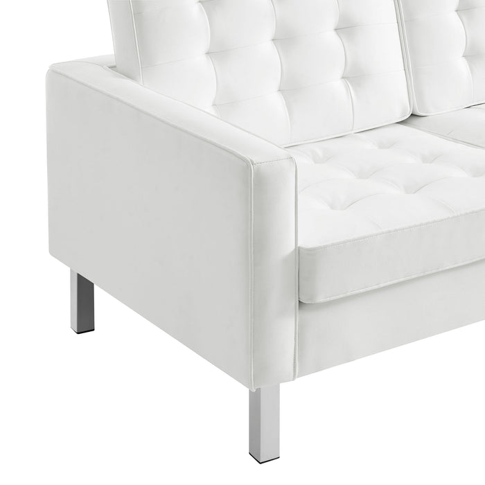 Loft Tufted Vegan Leather Sofa by Modway