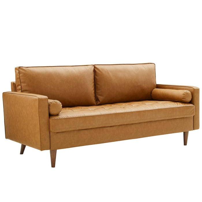 Valour Tufted Vegan Leather Sofa by Modway