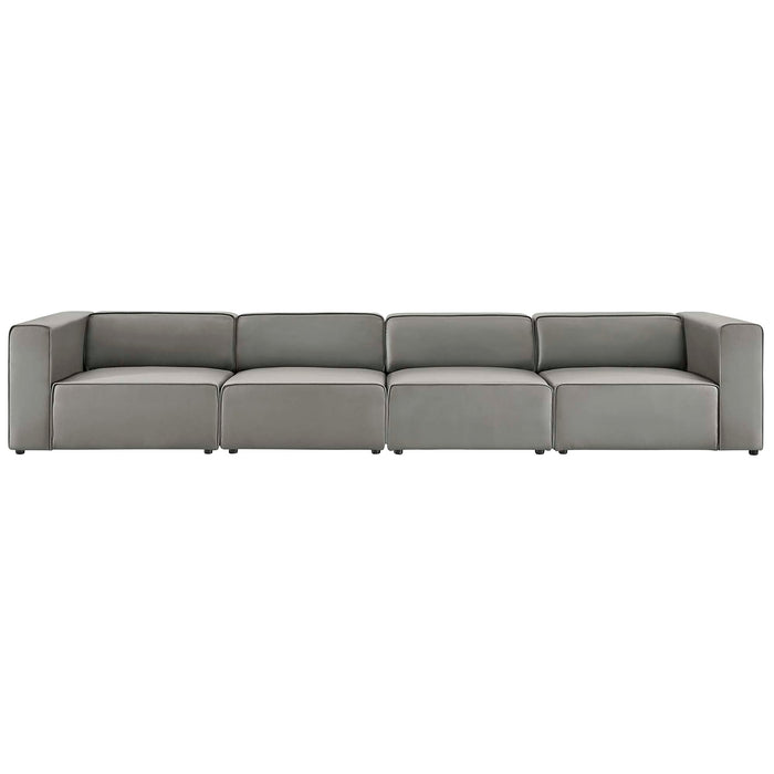 Mingle 4-Piece Vegan Leather Sectional Sofa by Modway
