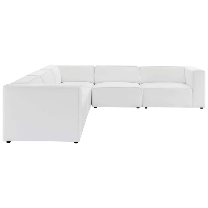 Mingle 5-Piece Vegan Leather Sectional Sofa by Modway