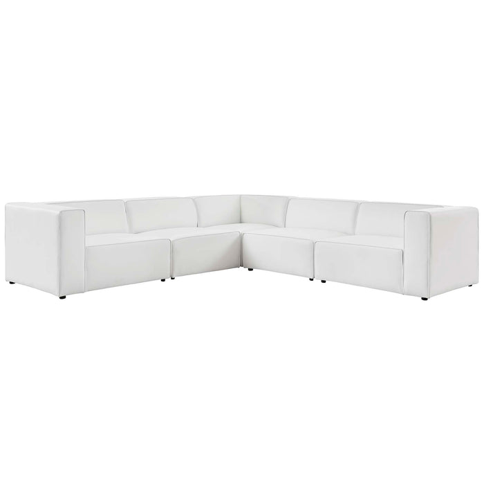 Mingle 5-Piece Vegan Leather Sectional Sofa by Modway