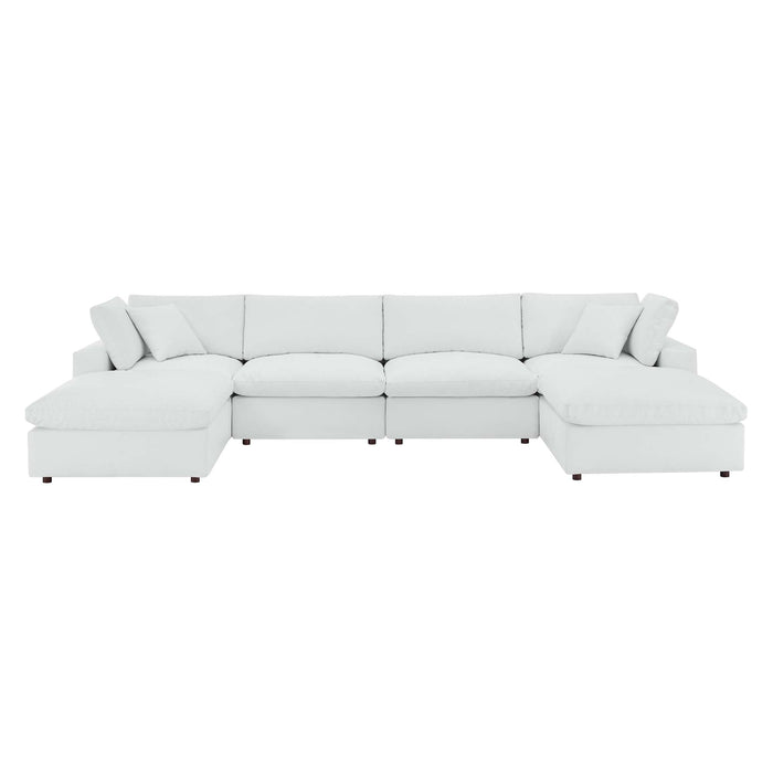 Commix 6-Piece Down Filled Overstuffed Vegan Leather Sectional Sofa by Modway