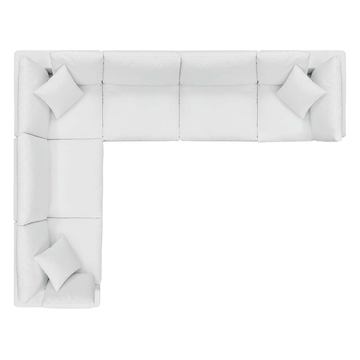 Commix 6-Piece Down Filled Overstuffed Vegan Leather Sectional Sofa by Modway