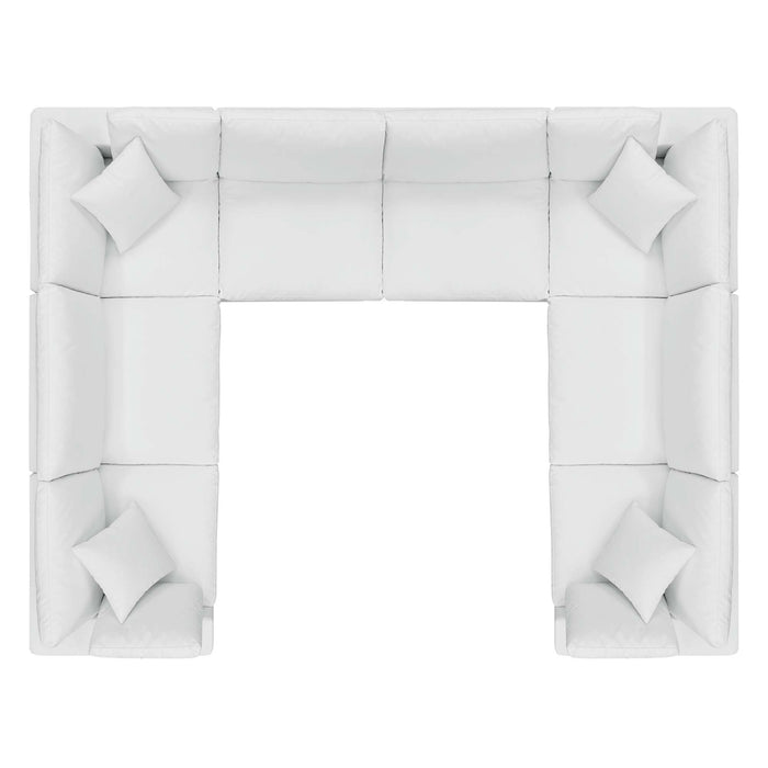 Commix 8-Piece Down Filled Overstuffed Vegan Leather Sectional Sofa by Modway