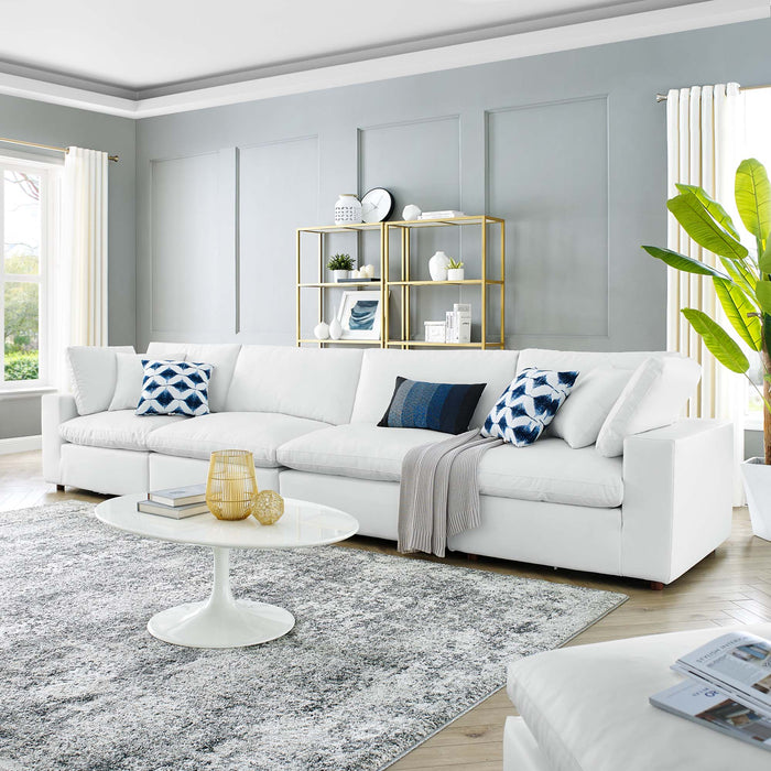 Commix Down Filled Overstuffed Vegan Leather 4-Seater Sofa by Modway