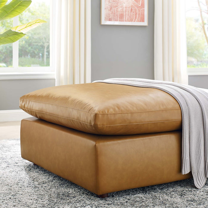 Commix Down Filled Overstuffed Vegan Leather Ottoman by Modway