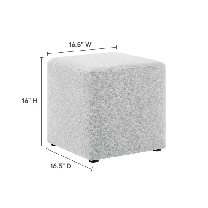 Callum 17" Square Woven Heathered Fabric Upholstered Ottoman by Modway
