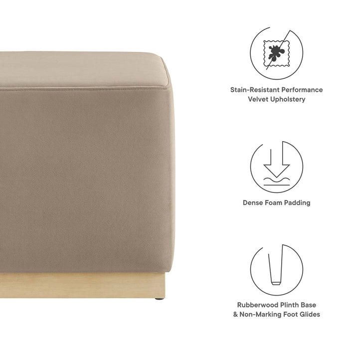 Tilden 17" Square Performance Velvet Upholstered Ottoman by Modway