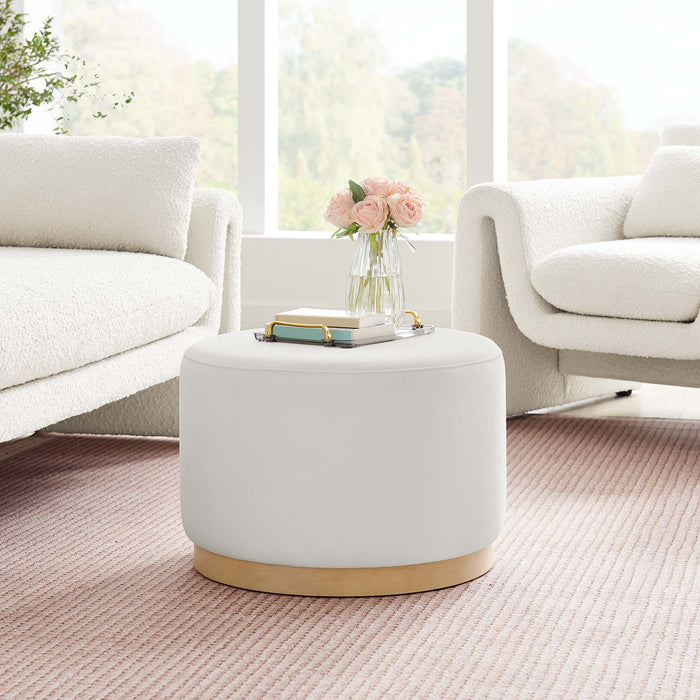 Tilden Large 23" Round Performance Velvet Upholstered Ottoman by Modway