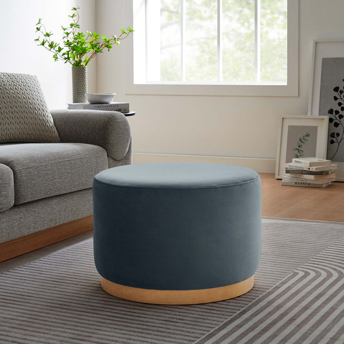Tilden Large 23" Round Performance Velvet Upholstered Ottoman by Modway