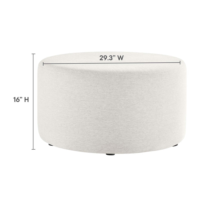 Callum Large 29" Round Woven Heathered Fabric Upholstered Ottoman by Modway