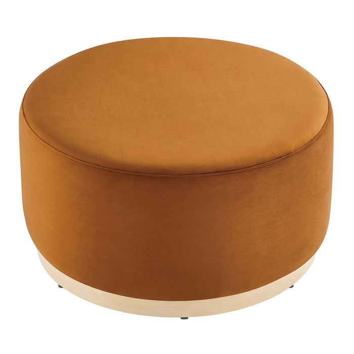 Tilden Large 29" Round Performance Velvet Upholstered Ottoman by Modway