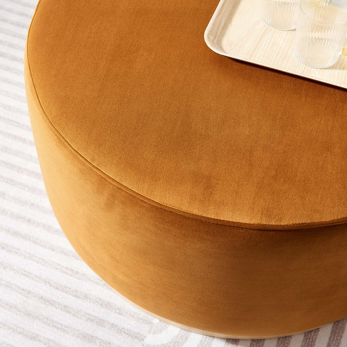 Tilden Large 29" Round Performance Velvet Upholstered Ottoman by Modway