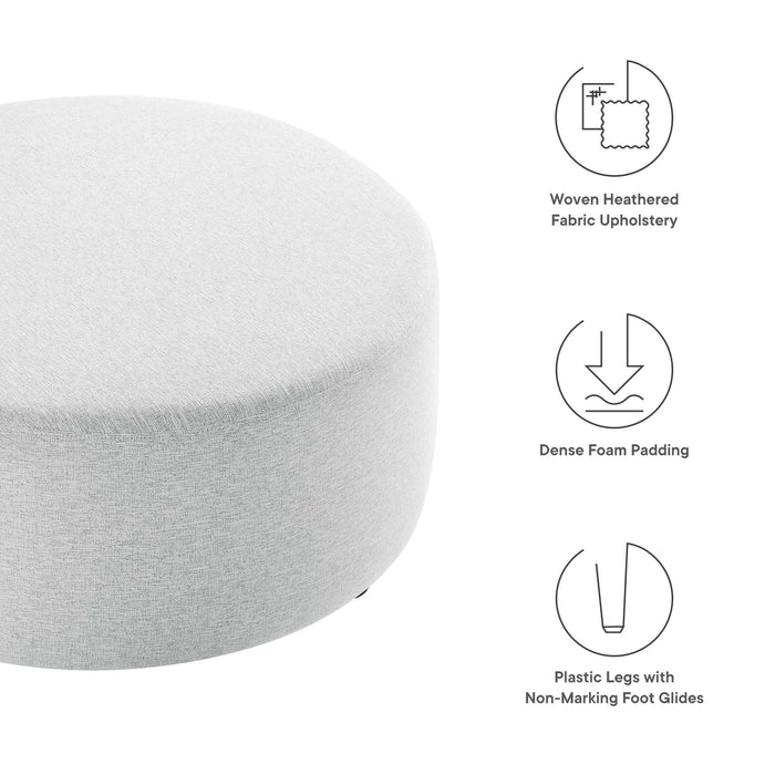 Callum Large 38" Round Woven Heathered Fabric Upholstered Ottoman by Modway
