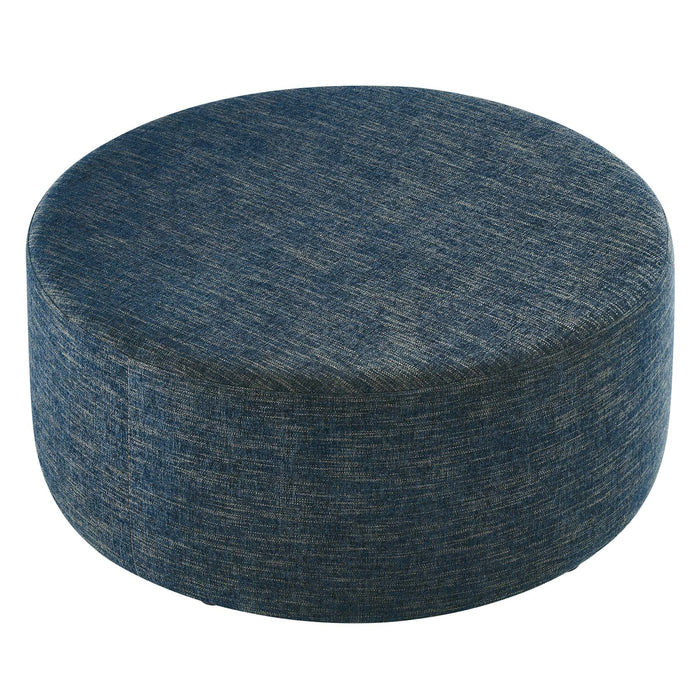 Callum Large 38" Round Woven Heathered Fabric Upholstered Ottoman by Modway