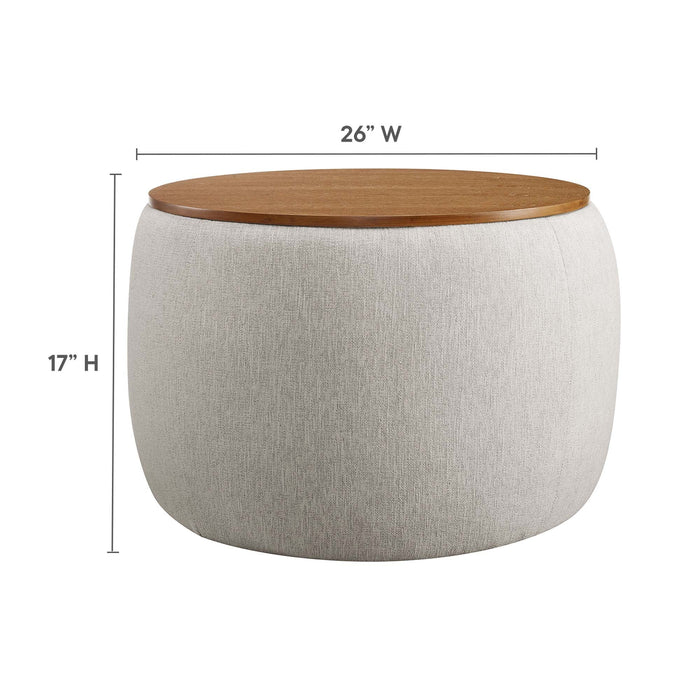 Perla Woven Heathered Fabric Upholstered Storage Ottoman by Modway