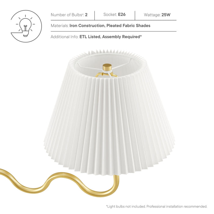 Wave Squiggle 2-Arm Pendant Light by Modway