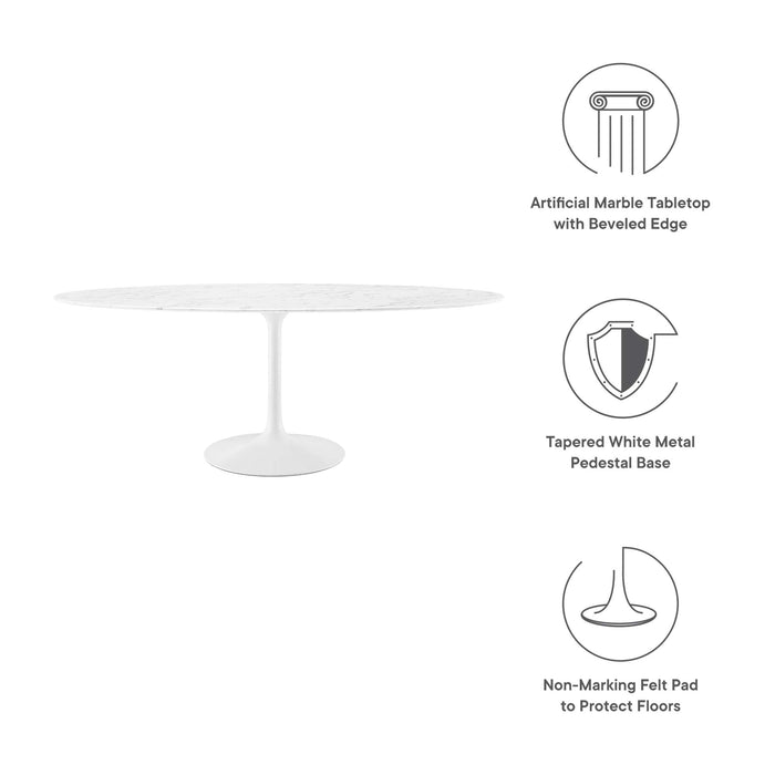 Lippa 78" Oval Artificial Marble Dining Table by Modway