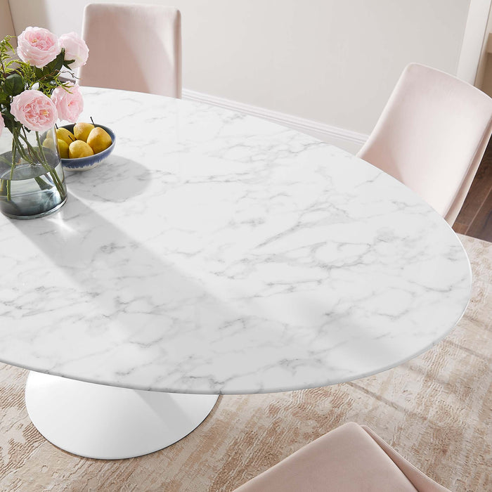 Lippa 78" Oval Artificial Marble Dining Table by Modway
