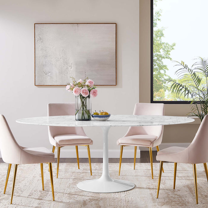 Lippa 78" Oval Artificial Marble Dining Table by Modway