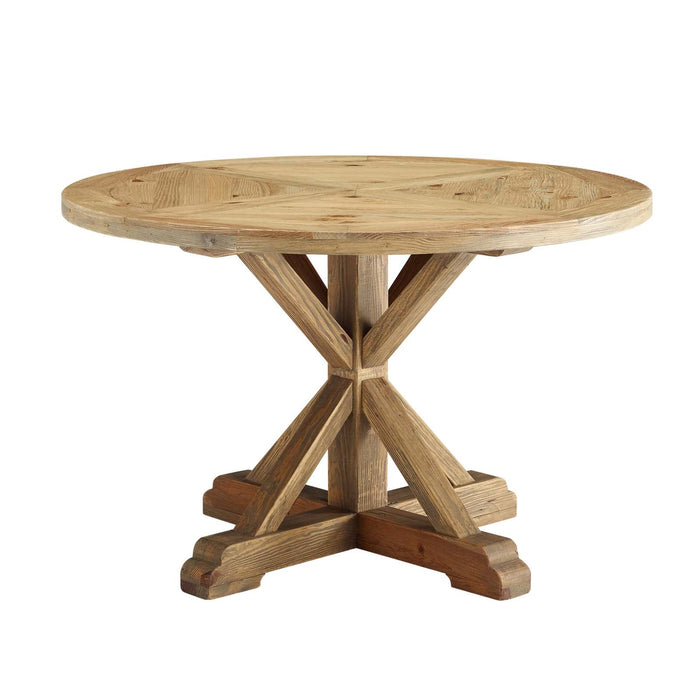 Stitch 47" Round Pine Wood Dining Table by Modway