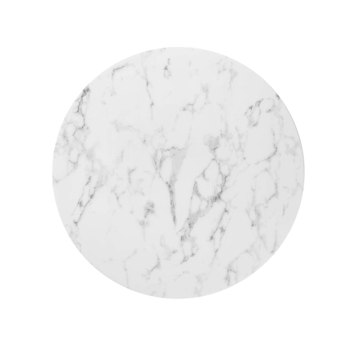 Lippa 36" Round Artificial Marble Dining Table by Modway