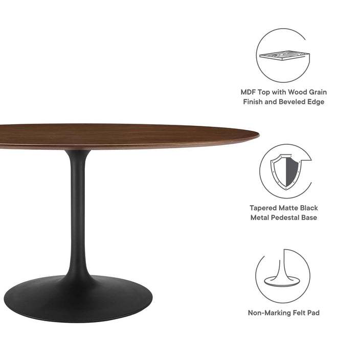 Lippa 60" Oval Walnut Wood Grain Dining Table by Modway