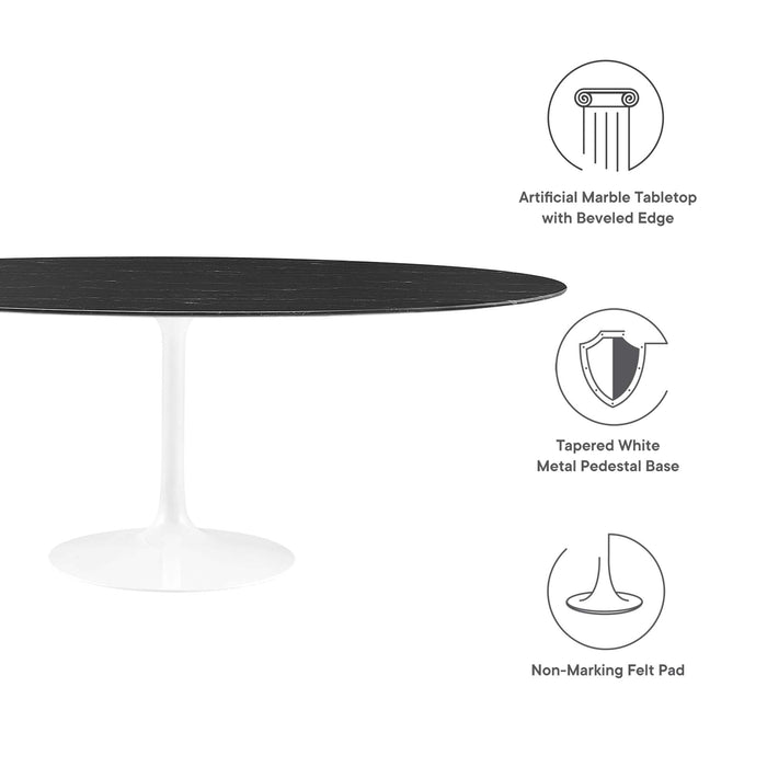 Lippa 78" Oval Artificial Marble Dining Table by Modway