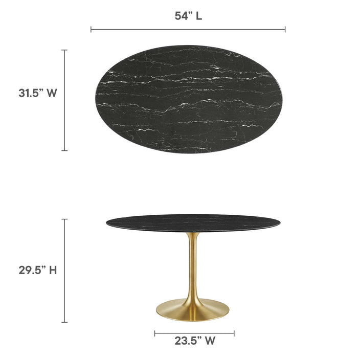 Lippa 54" Oval Artificial Marble Dining Table by Modway