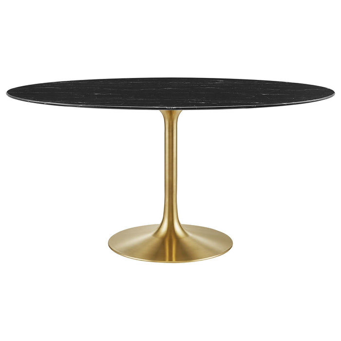 Lippa 60" Oval Artificial Marble Dining Table by Modway