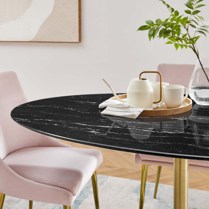 Lippa 60" Oval Artificial Marble Dining Table by Modway