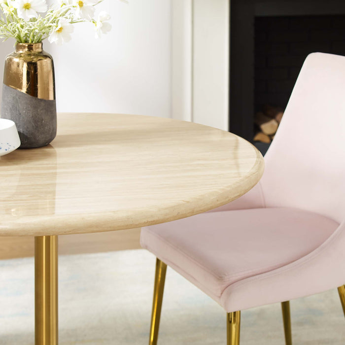 Lippa 36" Round Artificial Travertine Dining Table by Modway