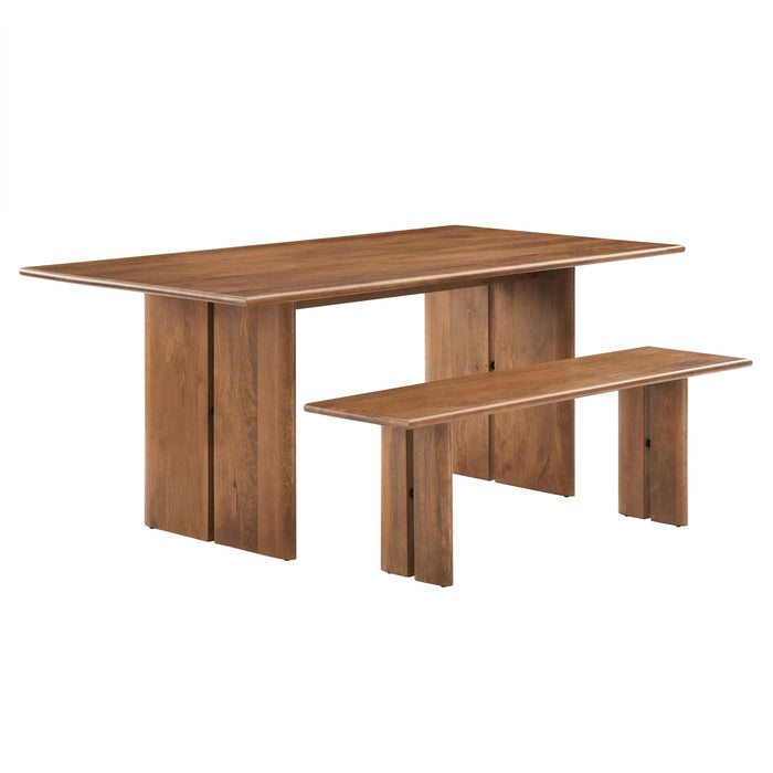 Amistad 72" Wood Dining Table and Bench Set by Modway