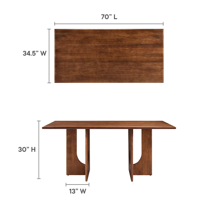 Rivian Rectangular 70" Wood Dining Table by Modway
