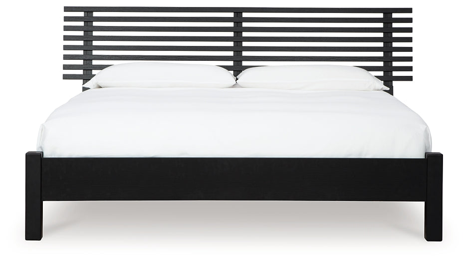 Danziar Queen Slat Panel Bed, Dresser and Mirror